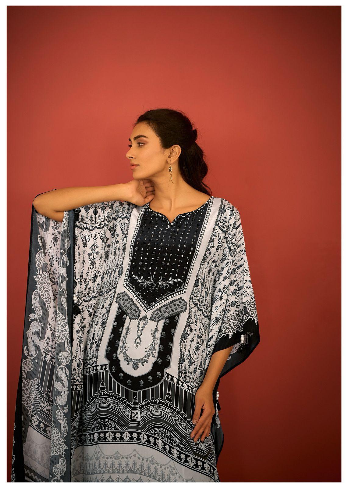 Kaftan Set - MI-5916 MR BK