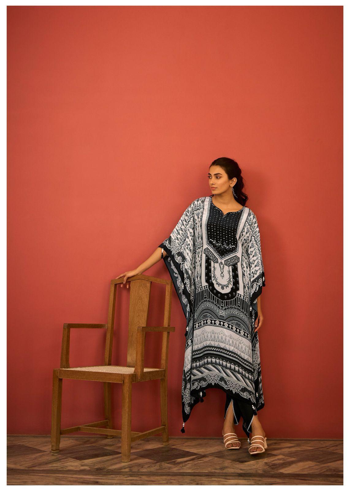 Kaftan Set - MI-5916 MR BK